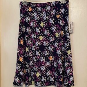 LuLaRoe Women’s Azure XL Knee Length Fit &‎ Flare Skirt Geometric Stretch NWT
